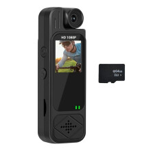 1080P HD Sports Camera with 64GB TF Card Rotatable Infrared Night Vision Digital Video Recorder Recorder Body Camera