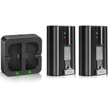 USB Charging Station with 2 Pack Rechargeable 3.65V 6040MAh Lithium Battery for Ring-Doorbell 1/2/3/4 Cam Spotlight Cam