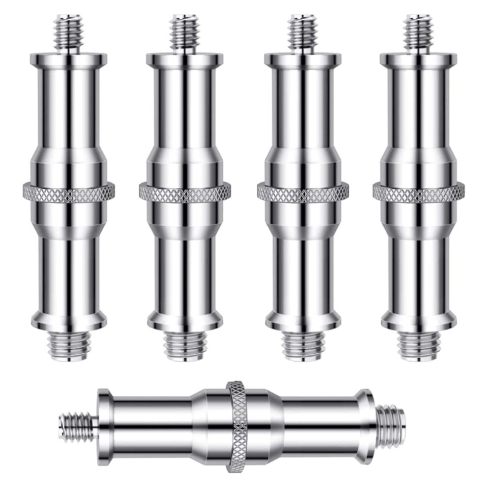 5Pcs Standard 1/4 To 3/8 Inch Metal Male Convertor Threaded Screw Adapter Spigot Stud,For Studio Stand Camera Light 6031002586081