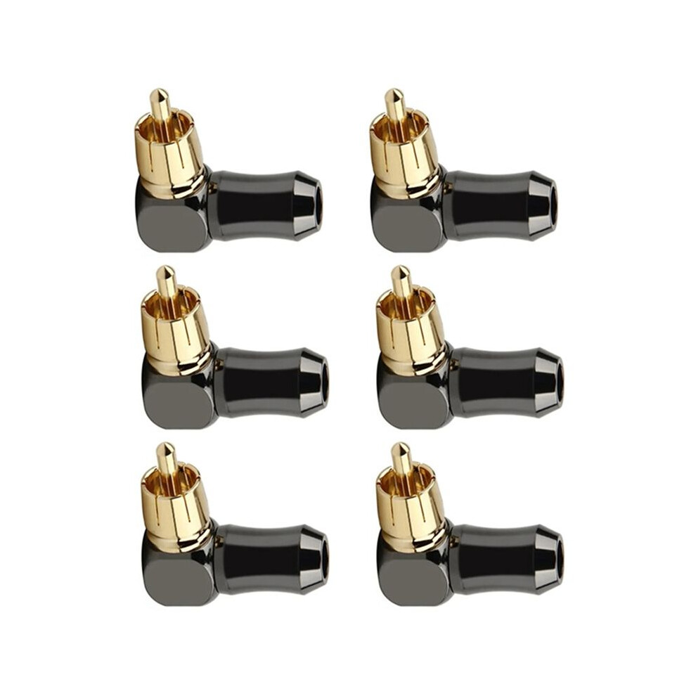 6Pcs Rca Connector Audio Plug Male 90 Degree Right Angle Elbow Speaker Terminal Conector For Soldering Video Cable 6132829098884