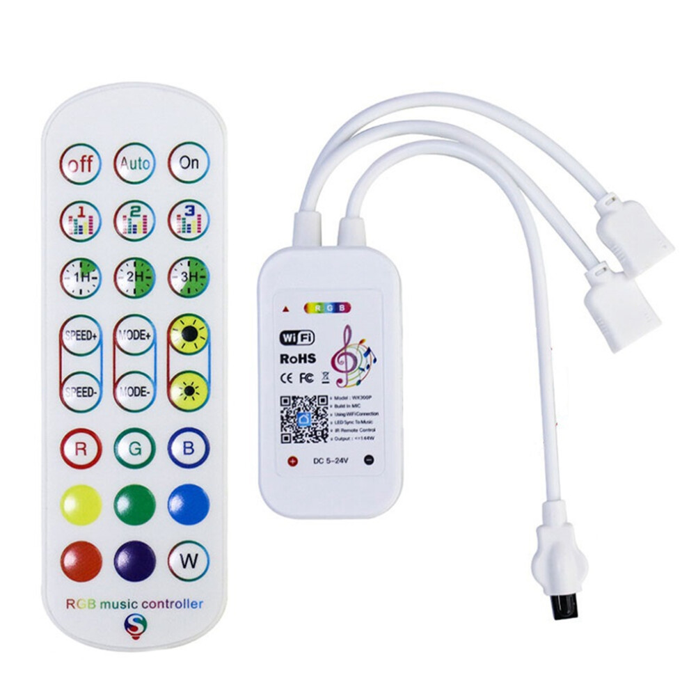 Tuya Wifi Rgb Controller For Led Strip 3528 2835 5050 Rgb Controler With 24Keys Remote Control Light 6034153921411