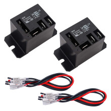 2PCS Power Relay DC12V Coil, 30A SPDT(1NO 1NC) 120 VAC with 10 Quick Connect Terminals Wires(DC12V)