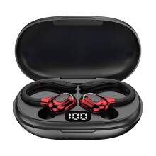 Earhook Headset AI Translation Earplugs Digital Display Sports Noise Reduction Headset Red