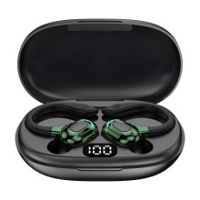 Earhook Headset AI Translation Earplugs Digital Display Sports Noise Reduction Headset Green