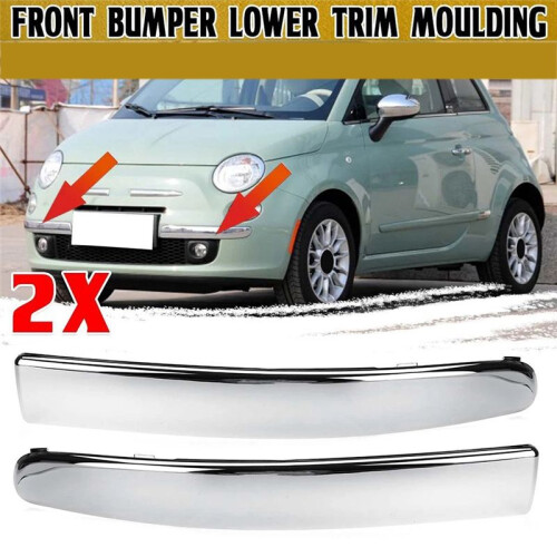 For  500 2007-2015 Left Side Front Lower Bumper Chrome Molding Trim 735455057 1