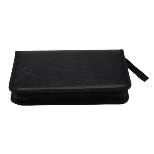 80 VCD DVD CD Faux Leather Case Storage Holder Organizer Black