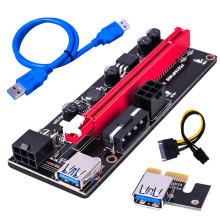 PCI-E Pcie Riser 009 Express 1X Naar 16X Extender PCI E USB Riser 009S Dual 6Pin Adapterkaart 15Pin voor Bitcoin Miner