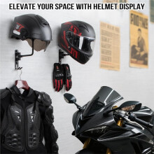 Helmet Holder Wall Mount -3 Pack 180 Rotation Helmet Hanger for Motorcycle Bike Racing Outerwear Sports Gear Display