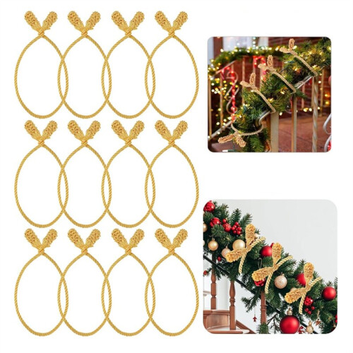 12 Unidades de 50 cm (20 Polegadas) de Abraçadeiras de Natal Reutilizáveis e Flexíveis para Guirlandas e Coroas de Natal, Ideais para Corrimãos de 1
