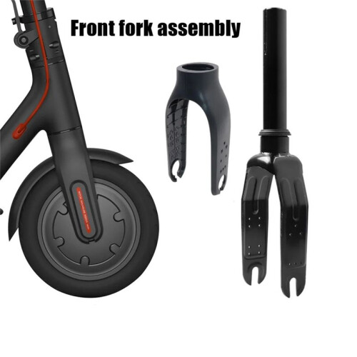 Front Wheel Bracket with Plastic Cover Compatible with  M365 1S PRO Scooter Accessories All Black 2