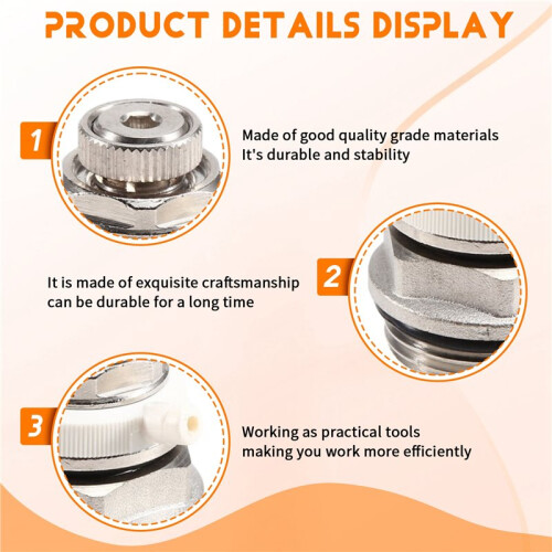 2pcs Brass 3/4 Inch Automatic Air Vent Valve for Radiators - Self Bleeding Radiator Valve Compatible with Heating System