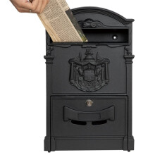 Vintage Garden Mailbox - Cast Aluminum with Stainless Plate for Home Garden Newspaper Box