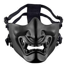 Half Face Masks,Evil Samurai Masks Protective Masks for Cos Game Halloween Party