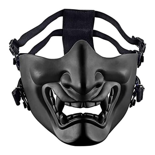 Half Face Masks,Evil Samurai Masks Protective Masks for Cos Game Halloween Party
