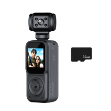 2K Handheld Action Camera Portable WIFI Camera 180Rotatable Anti-Shake Sports Camera Body Camera for Outdoor Cycling