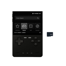Brick Hammer Retro Handheld Game Console Metal CNC Aluminum Alloy Body 3.2inch IPS Screen with 256GB Card Black