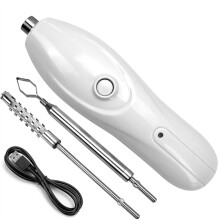 Évideur de Légumes Portable Sans Fil, Machine à Gratter Électrique avec 2 Lames, Outil D'Extraction de Fruits en Acier Inoxydable