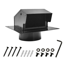 4 Inch Roof Vent Cap,Roof Vents for Houses, Carbon Steel Roof Exhaust Vent with Damper, Diameter Collar Removable Vent