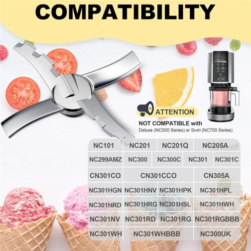 Outer Bowl Lid and 301 Paddle for  NC301 Ice Cream Maker,Reusable  Creami Replacement Accessories 1