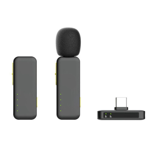 One-to-Two Slider-Type  Noise Reduction Mic Manual Three-Level Noise Reduction Wireless Lapel Mic A