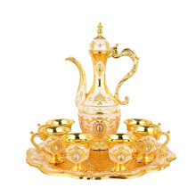 Tee- und Kaffeeset im Vintage-Design mit Kanne und 6 Tassen, Ideal für die Dekoration Von Zuhause und für Feierlichkeiten
