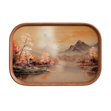 Bamboe Glazen Theeblad met Chinese Stijl Retro Theepot en Theekopje Opbergblad Decoraties Thee Ceremonie Accessoires S