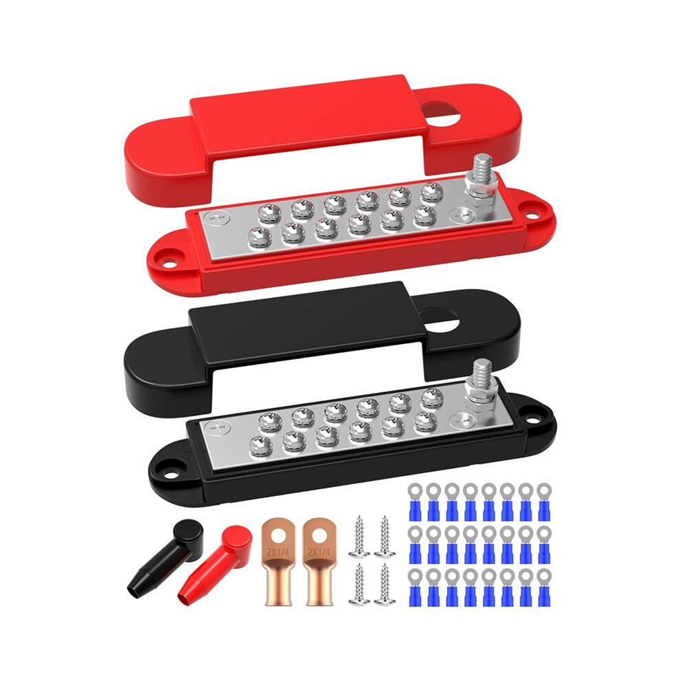 Power Distribution Block 150A Marine Bus Bar, 12Volt Terminal Block Battery Car Bar For Boat Automotive Solar Wiring 6031093215914