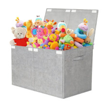 Caixa de Armazenamento de Brinquedos  com Tampa, Organizador de Brinquedos Atualizado com Divisória Removível em PP, Caixa de Brinquedos