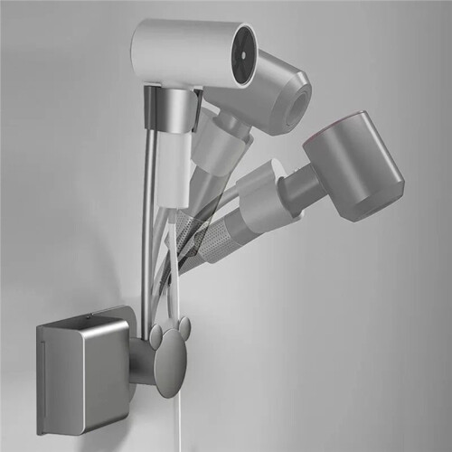 Support pour Sèche-Cheveux : Fixation Murale Réglable, Mains Libres, Sans Perçage, Rangement pour Conduit D'Aération. 2