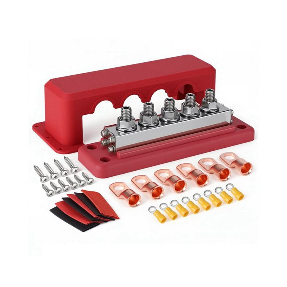 600A Bus Bar Terminal Power Distribution Block M10 Studs Positive Negative Terminal Block For Boat Car Rv 6033193876330