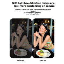 TELESIN Portable Clip- Ring Light LED for Mobile Phones 3 Lighting Modes Ideal for Vlogs Selfies Makeup & Photography