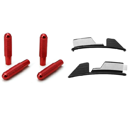 4Pcs Red Aluminum Bolt- Replace Door Lock Knobs with Bumper Lip Spoiler Sticker Wheel Eyebrow  Canard Splitter