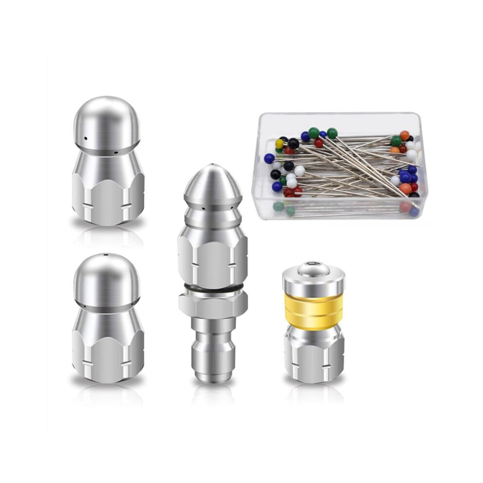 6Pcs Sewer Jet Nozzle Kit, Stainless Steel Sewer Jetter 1/4 Inch Npt For Pressure Washer, Drain Sewer Cleaning Tool 4712283587159