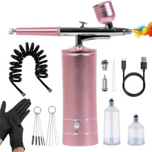AirBrush Kit with Air Compressor&Gloves-27PSI High Pressure Airbrushwith Hose Wireless AirBrush for Model Painting