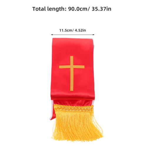 Thin Fabric Embroidered Clergy Stole Tassel Wrap for Wedding Use 2