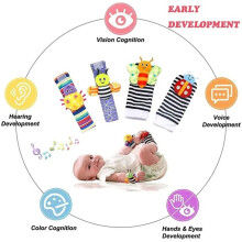 Baby Wrist Rattle Socks and Foot Finder Set, Perfect Babys Toy for 0-12 Months Newborn Boys and Girls As Shower Gifts