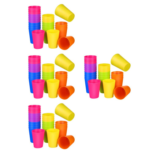 4Pcs Stackable Plastic Drinking Cups Assorted Colors for Gatherings 1