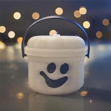 12pcs Spooky Boo Bucket Figurines Halloween Nostalgia Bucket Halloween Candy Bowl Trick or Treat Event Props
