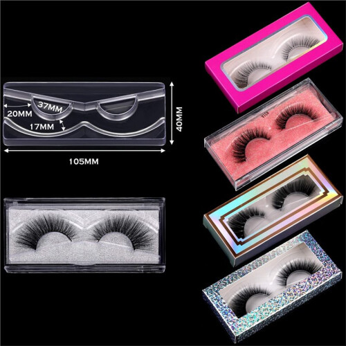 50 Piece Rectangle Lash Trays Holder Plastic Eyelash Trays for False Eyelash Packaging Box Eyelash Storage Case 1