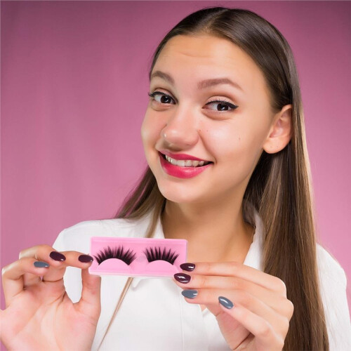 50 Packs Minifalse Eyelash Storage Box Empty False Eyelash Care Storage Case Box Container Holder Plastic Lash Cases 1