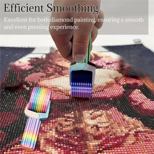 Diamond Painting Roller - Efficient Smoothing Tool for Crafting, Press Roller with 10 Ridges in Rainbow Color 1