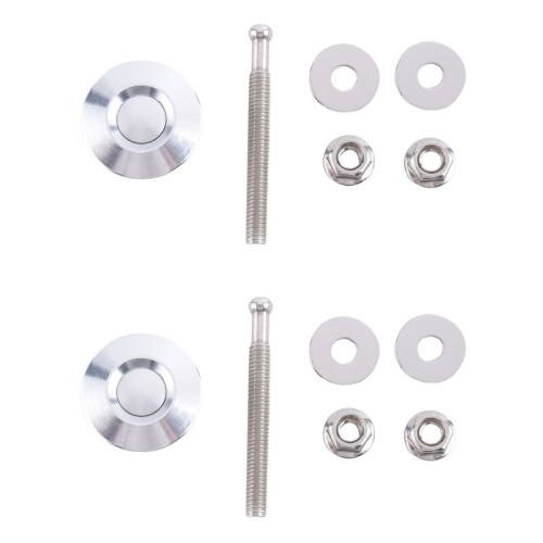 6X Long Push Button Quick Release Hood Pins Bonnet Lock Clip  Bumper Kit 2