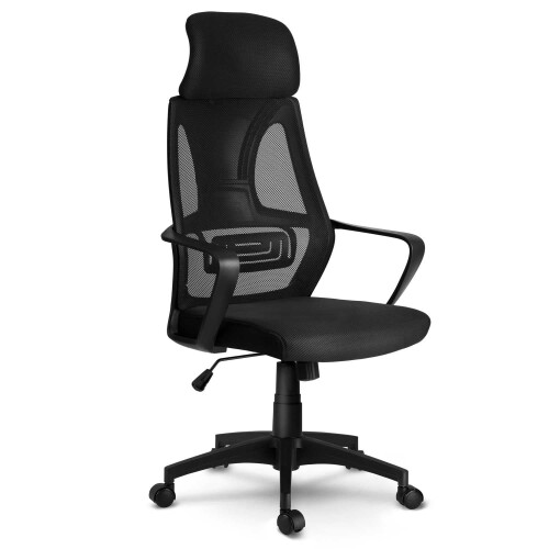 Bürostuhl mit Mikrogeflecht Praga - schwarz 1