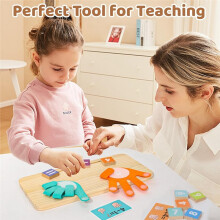 Math Learning Toys for Toddlers 3-5, Double-Sided Finger Counting & Number Tracing Board, Preschool Toys for Kids 2-4