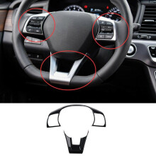Carbon Fiber Steering Wheel Button Cover Trim Sticker for Sonata 2015-2019 Decoration Accessories