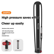 WEST BIKING 260 PSI Bicycle Tire Pump Pressure Gauge Bike Tire Inflator E-Bike Schrader/Presta Valve Floor Pump