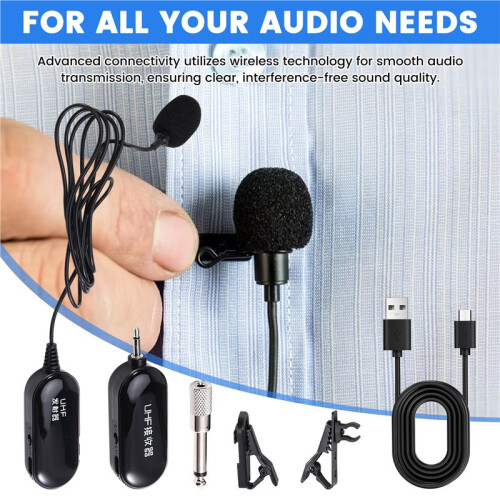 Wireless Lavalier Microphone for Mobile Phone Live Streaming, Computer, SLR Camera Recording, Collar Microphone 1