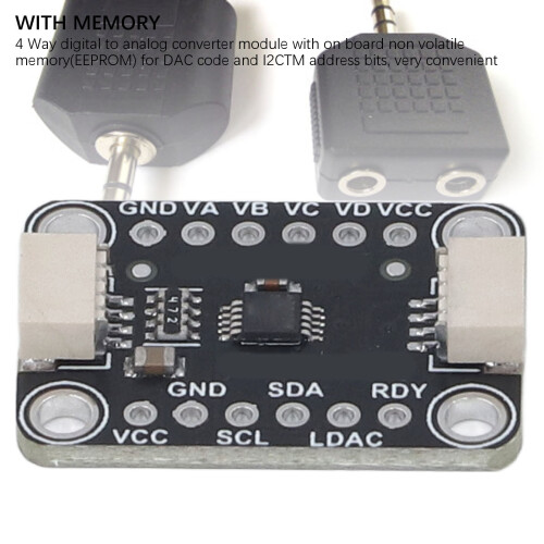 MCP4728 DAC quad a 12 bit, 4 canali I2C EEPROM Nero 2