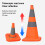 30cm Foldable Traffic Cones with Reflective Strips & Lights – Orange 7
