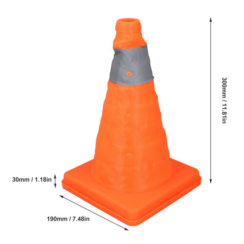 4PCS Foldable Orange Traffic Safety Cones 30CM Reflective Collars 1